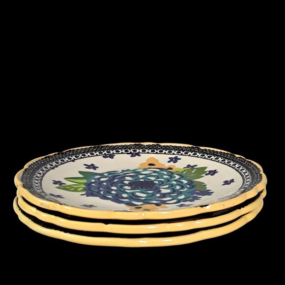Pioneer Woman Floral Stoneware 8.25 Inch Set Of 3 Dessert Salad Plates - Picture 7 of 11